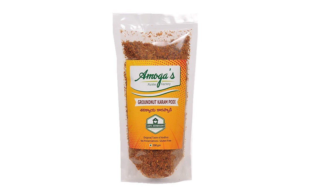 Amoga's Pickles Factory Groundnut Karam Podi    Pack  200 grams